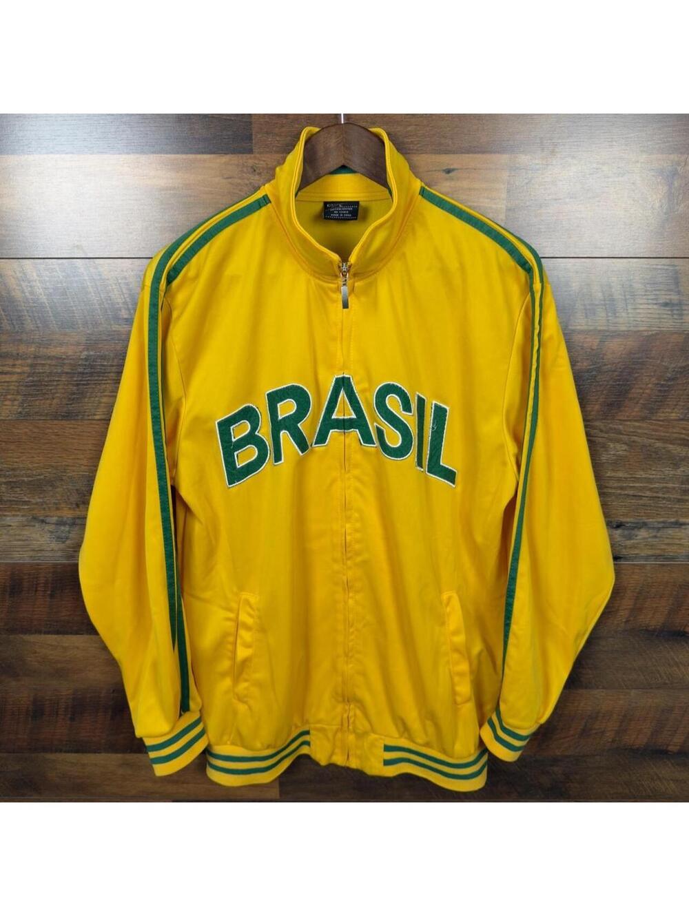 Y2K Brazil Soccer Men's Full Zip Track Jacket Size Large